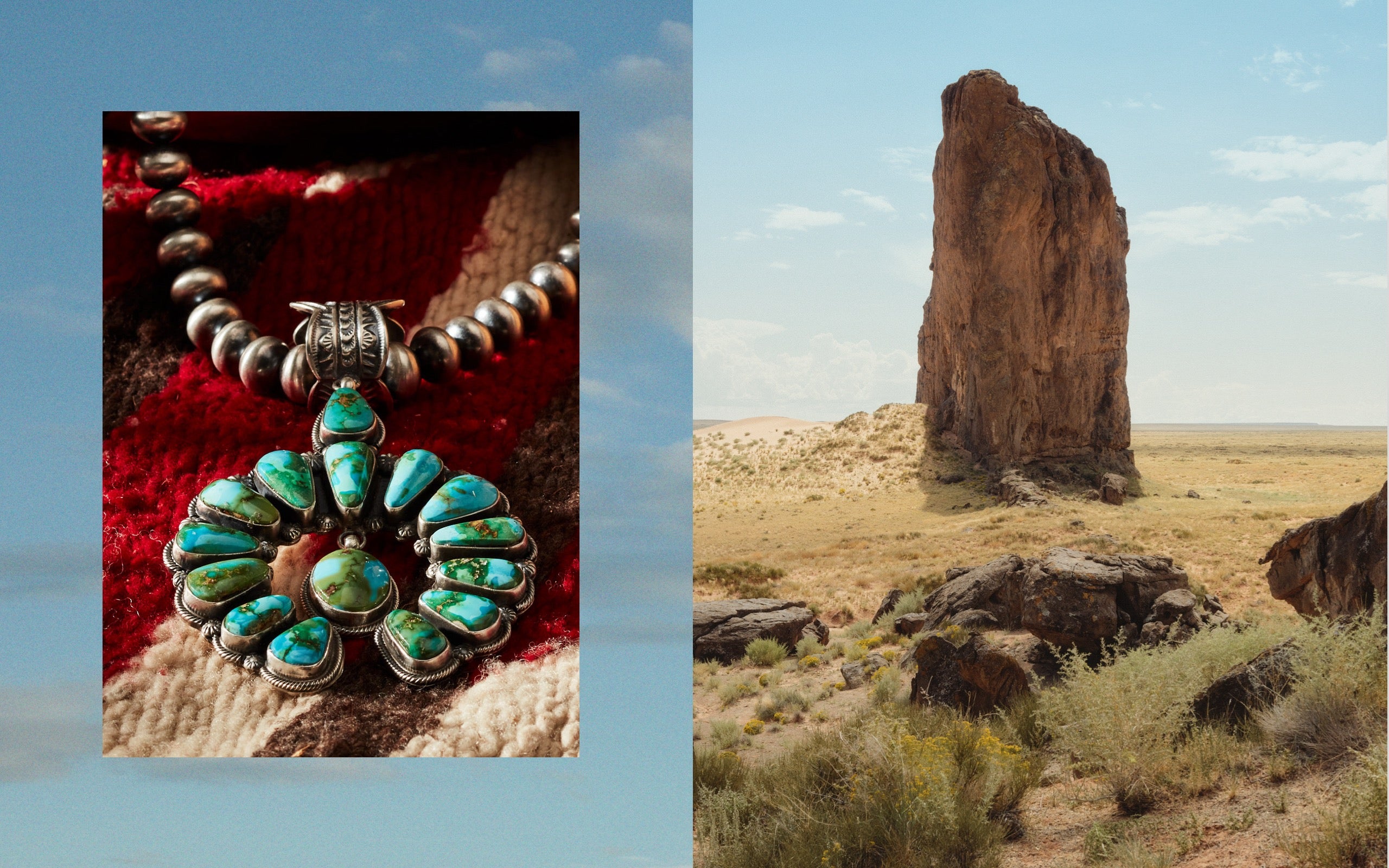  <strong>LOVE OF THE LAND</strong><br/> <span>Polo Ralph Lauren x Naiomi Glasses, the inaugural collaboration for the Ralph Lauren Artist in Residence program, honors Navajo heritage and centuries-old wearing traditions</span>  <br/> 