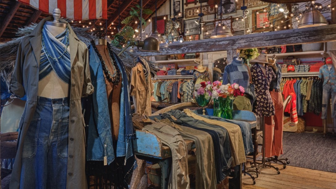 Photograph of the interior of the Double RL store in East Hampton